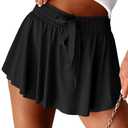 3 Pack EARKOHA Women's Mini Skort Casual Tennis Skirt High Waisted Flowy Athletic Mini Skirt with Shorts (Black, L)