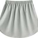Girstunm Women's Shirt Extender Mini Adjustable Underskirt Removable Layered Sweep Shirt with Buttons (Gray, S)