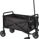Amazon Basics Collapsible Folding Outdoor Utility Wagon for Sports, Garden, Camping, and Shopping, Heavy Duty, Large Capacity, Black