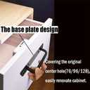 20 Pack 5 Inch 128 mm Matte Black Round Cabinet Handles with Base Plate Aluminum Drawer Pulls Sliding Door Pulls Window Sliding Closet