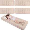 Geetery 4 Pcs Large Air Mattress for Adult Kid 75 x 30 x 8.7 Inch Inflatable Sleepover Airbed Foldable Flocked Blow up Bed with Patch Portable Toddler Air Mattress for Home Travel Camping Tent Party