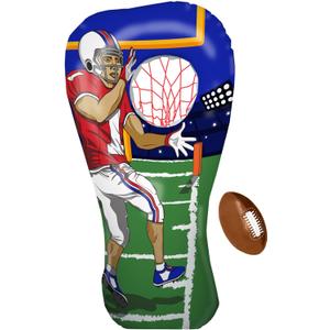 Island Genius Inflatable Football Target Toss Toy and Game for Boys Ages 8-12, 60 inch Receiver with Mini Soft Football