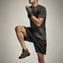 Men's 7" Athletic Hiking Shorts Quick-Dry Lightweight Gym Running Shorts with Zipper Pockets for Outdoor Workout (Black, M)