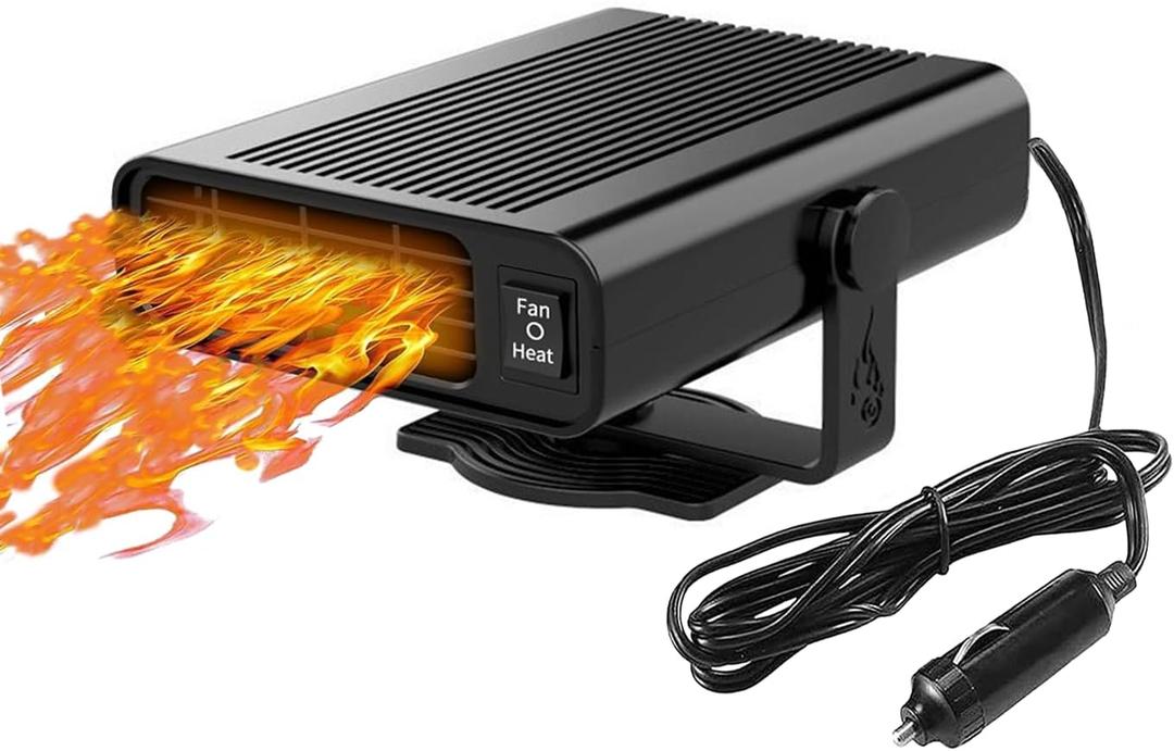 Portable Car Heater, Car Heaters for Vehicle, 150W 12 Volt Heaters, Multi-Functional Car Defroster Windshield Heater, 2 in 1 Fast Heating and Cooling Fan for Car, Truck, SUV