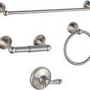 BGL Bathroom Accessory Set, Brushed Nickel Adjustable Expandable Towel Bar 4-Piece Bathroom Hardware Set Wall Mounted