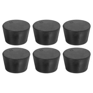 uxcell 6 Pcs Solid Rubber Stopper, Tapered Lab Seal Tube Stopper Plug for Test Tube Flasks Glass Containers Industry and Laboratories, 41x33x25mm Black