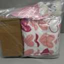 12 Pcs Valentine's Day Woven Basket Gift Set Romantic Spa Relaxation Basket Set for Her Self Care Package with Heart Blanket Socks Bath Salt Ball Glass Cup Bear for Women Girlfriend Wife Mom (Pink)