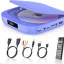 DVD Players for TV Desobry Mini DVD Player HDMI RCA Output 1080P HD All Region Free DVD CD Player with Remote Control, Compact Disc Player for Smart TV Support USB/TF Card, PAL/NTSC