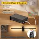 Ouyulong Battery Operated Wall Sconces Set of 2, 10000mAh Wireless Rechargeable 3000-6000K Dimmable 350 Rotate Wall Light with Remote for Living Room, Bedroom 27.6in Black