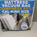 Mattress Vacuum Bag for Moving, Vacuum Seal Mattress Bag for Memory Foam or Inner Spring Mattresses, Compression and Storage for Returns, Leakproof Valve and Double Zip Seal (Cal-King)