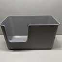 Jumbo Cat Litter Box with High Sides,24.4" L 15.1" W 13.0" H,Extra Large Litter Boxes for Big Cats & Kittens,XL Cat Pan,Indoor Pet Toilet with Tall Sides,Easy to Clean,Anti-Splashing(Grey)