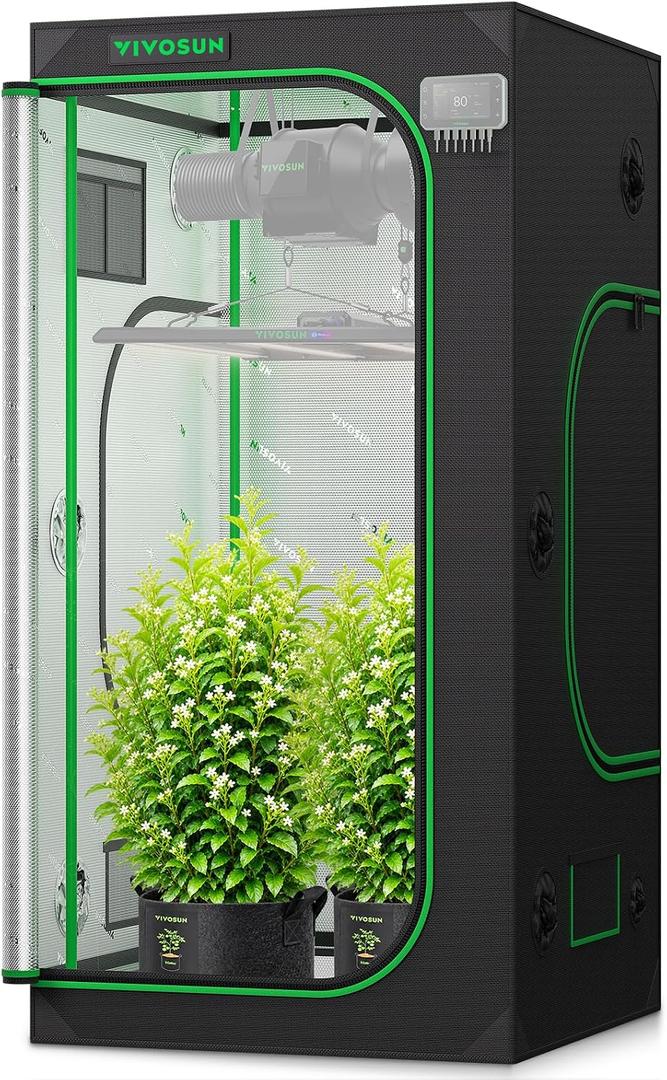 VIVOSUN S336 3x3 Grow Tent 36"x36"x72" Highest Reflective Mylar Tent