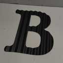 13.7" Metal Letters for Wall Decor, Corrugated Black Large 3D Letters, Decorative Farmhouse Hanging Alphabet Signs for Home Bedroom Office Wedding Party (B)