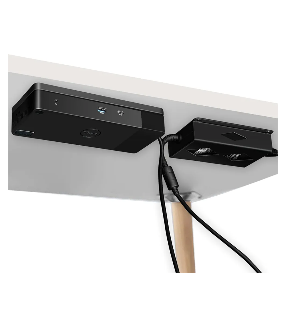 Under Desk Mount for Dell WD19 / WD19S / WD19TBS / WD19TB / WD22TB4 Dock + Power Bricks (for 180W and 130W), Docking Station & Power Bricks Holder