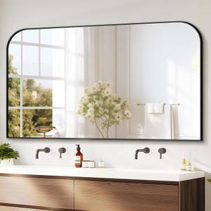 Delma Bathroom Vanity Mirror,30" x 50" Black Metal Framed Wall Mirror for Over Sink, Living Room, Bedroom,Entryway Decor