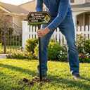 Please Clean Up After Your Dog Sign for Yard - 10*5 inch/37" Extra Tall Dog Poop Sign with Adjustable Stake - Rust-Free Aluminum, UV Protected, Weatherproof No Dog Pooping Sign for Lawn, Garden & Sidewalk