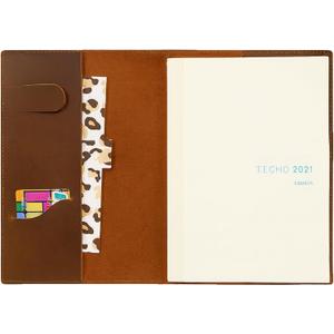 Leather A5 Planner Cover for Hobonichi Cousin, Stalogy, Midori, Wonderland 222 and Zequenz - with Pen Loop (Brown)