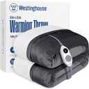 Westinghouse Heated Throw Blanket, Electric Blanket Throw with 6 Heating Levels and 210 Hours Time Settings, Flannel to Sherpa Super Cozy Heated Blanket Machine Washable, 50x60 inch, Charcoal