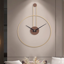 YISITEONE Large Decorative Wall Clock for Living Room,Metal & Walnut Dial Home Decor Silent Non Ticking Lightweight Clocks for Bedroom, Study, Office Decorations, 24.4"x17.7",(Gold, Medium)