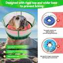 Upgraded Inflatable Dog Cone Collar with Transparent Anti-Licking Shield, Adjustable Elizabethan Collar for Medium Large Dogs, 2-in-1 Design with Detachable Shield and Soft Padding (L, Watermelon)