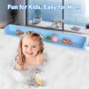 Splash Guard for Bathtub Kids, Longer Silicone Bathtub Water Guard, Toy Tray Caddy Holder for Tub, Bathtub Splash Guard Prevent Water Spills in Bathroom (2.6FT, Blue)