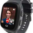 Kids Smart Watch Boys with GPS Tracker & Video Calling 4G Kids Cell Phone Watch Age 5-12, Waterproof One-Key SOS Call Voice Chat Camera Alarm Clock Touch Screen GPS Watches for Kid(Black)