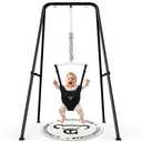 G TALECO GEAR Baby Jumper with Stand,Baby Bouncer,Easy Set-Up,Baby Exerciser for Active Babies,Suitable for Indoor and Outdoor, Water Mat Include (Black)