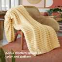 Bedsure GentleSoft Custard Yellow Fleece Throw Blanket for Couch - Super Soft Cozy Blankets for Women, Cute Small Blanket for Girls, 50x60 Inches