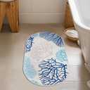 Beach Bathroom Rugs, Soft and Absorbent Starfish Shell Rug, Non-Slip Backing, Ideal for Bathroom Sea Bath Decor (Coral, 31x20inch)