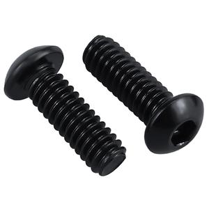 #10-32 x 1/2" Button Head Socket Cap Bolts Screws, 304 Stainless Steel 18-8, Allen Hex Drive, Black Oxide Coated Finish, Fully Machine Thread, 100 PCS