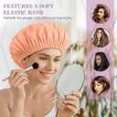 2 x Shower Cap for Women Reusable Waterproof Shower Caps with Elastic Band, Ideal for Long Hair, Braids and All Hair Types,Medium,Orange