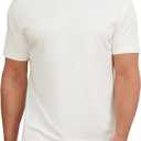 netdraw Men's Heavyweight Interlock Bamboo Viscose T-Shirt Buttery Soft Casual Basic Short Sleeve Dressy Cotton Shirt (Large)