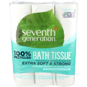 Seventh Generation 100% Recycled Bathroom Tissue, Septic Safe, 2-Ply, White, 240 Sheets/roll, 24/Pack