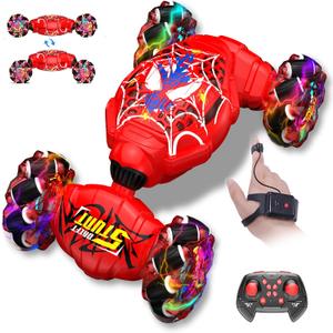 Nikuku Remote Control Car - 2.4GHz 4WD Gesture Sensing RC Stunt Car Toys for Boys and Girls Ages 6-12, 360 Rotating Drift RC Cars with Lights and Music, Ideal Birthday and Xmas Gift