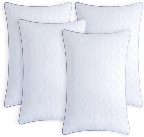 MOLCLCUY Bed Pillows Queen Size Set of 4,Hotel Collection Pillow for Side and Back Sleepers, Super Soft Down Alternative Microfiber Filled