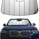 Windshield Sun Shade for BMW X3 (G01) 2018-2023, Fits xDrive30i M40i X3 M, Metallic Silver Finish
