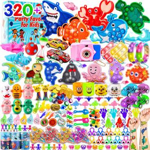 Kiss Monkey 320 PCS Party Favor for Kids, Goodie Bags Stuffers, Treasure Box Toys, Prize Box Toys for Kids Bulk, Pinata Fillers, Small Prizes for Classroom , Treasure Chest for Students Rewards