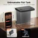 Desktop Fish Tank, 1.2 Gallon Self-Cleaning Smart Aquarium with Filter & 5-Color LED Light, Auto-Cycling Quiet Pump for Betta, Shrimp, Guppy, Goldfish