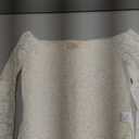 QINSEN Womens Lace Trim Off Shouder Top Long Sleeve Double Lined Y2k Trendy T Shirts (Large, Beige)