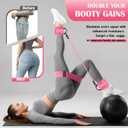 KUTIZE Ankle Resistance Bands with Cuffs & Fabric Resistance Bands Set - Legs & Glutes Workout Equipment for Women & Men, Home Gym Heavy Exercise Bands for Hip, Yoga, Strength Training, Rehab, Pilates (Pink)