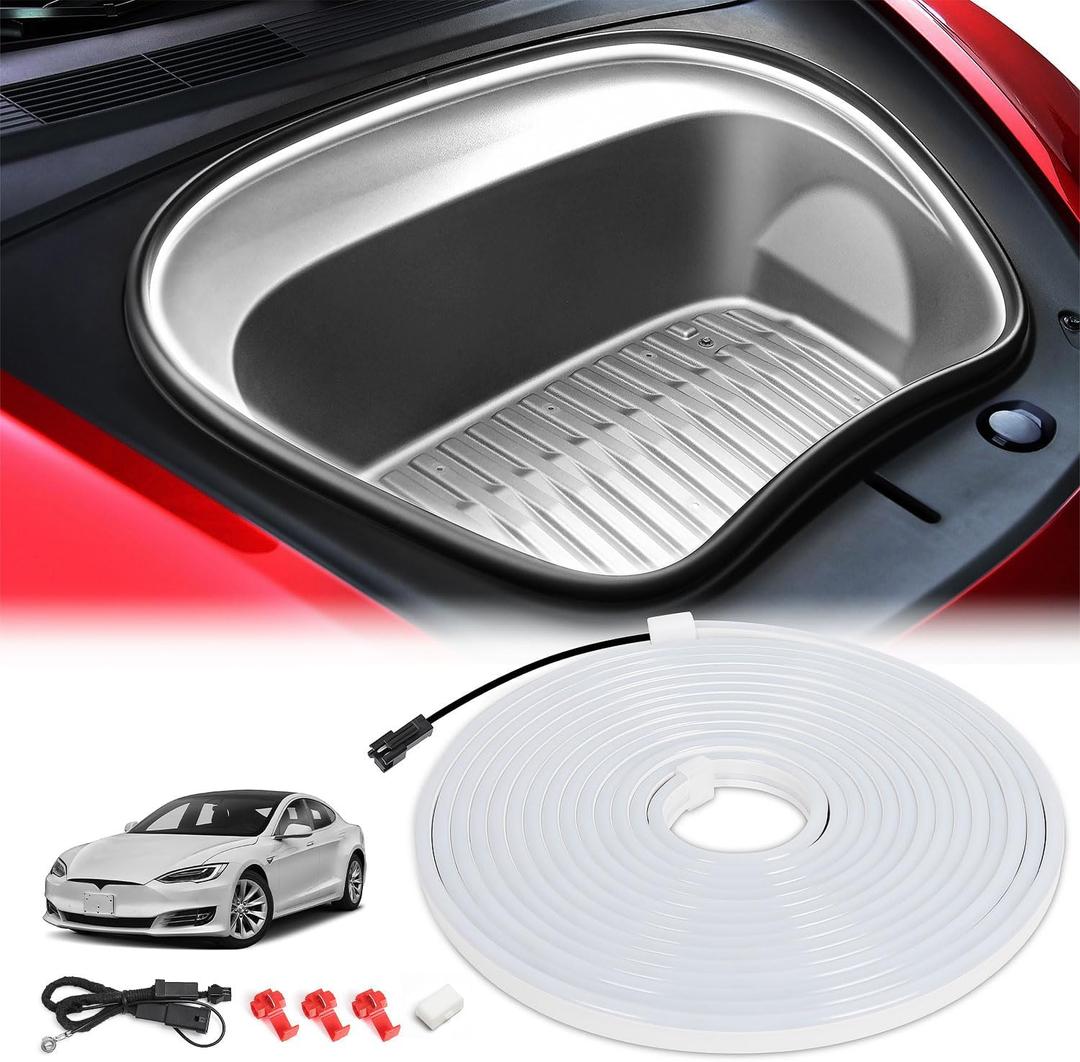 Ambient Led Trunk Lights for Tesla 2021-2023 Model 3 Model Y Front Interior Frunk Lightning String for Neon Atmosphere - Compatible with Tesla Accessories (White)