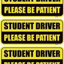 3PCS Student Driver Magnet for Car, Reusable Magnetic Bumper Sticker Set, Driver Safety Attention Sign, Colorful, Reflective, Metal Surface,10 x 3.5 in (Yellow/Black)