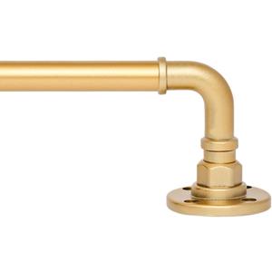 3/4 Inch Adjustable Industrial Curtain Rod Set, 30 to 84 Inches, Heavy Duty Drapery Rods for Indoor and Outdoor, Gold