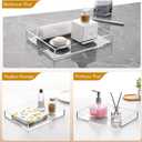 DINGHUO Acrylic Perfume Bathroom Vanity Counter Tray, Clear 9.45"x7.09"x1.38" Rectangle Countertop Organizer for Jewelry Candles Soap Makeup Toilet Tank Kitchen - 1 Pack