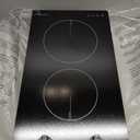 12 Inch Electric Cooktop 2 Burner, Built-in Stove, Electric Radiant Cooktop with Knob Conrol, Residual Heat Indicator, 9 Power Level, Over-Heat Protection, 220V Hard Wire(No Plug)