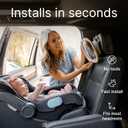 Renzo Baby Car Mirror - Rear Facing Car Seat Mirror for Infants - Extra Large, Shatter-Resistant, 360 Adjustable, Tool-Free Installation - Fits Most Cars, SUVs & Trucks (Blush Pink)