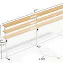 Faesun 67 Inch Narrow Behind Couch Table with Charging Station, Oak, 5.9"D x 67"W x 23.6"-34.6"H