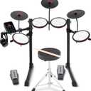 Alesis Turbo Max Electric Drum Set
Compact, Foldable, Quiet Mesh Pads, 8" Toms , 8" Cymbals, Bluetooth, Drum Throne, Headphones, Drum Sticks, for Beginners