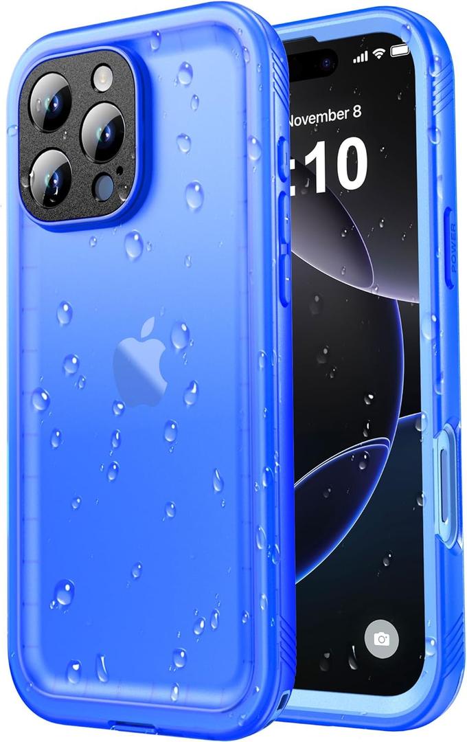 SPORTLINK Waterproof Case for iPhone 16 Pro Max, Shockproof Dustproof Built-in Screen Protector, Full Body Sealed Heavy Duty Protective Cover for iPhone 16 Pro Max 6.9" Blue