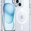 ESR for iPhone 15 Pro Max Case Set, 1 Tempered-Glass Screen Protector, 1 Set of Lens Protectors, Military-Grade Protection, Yellowing and Scratch Resistant MagSafe Phone Case, Classic Series, Clear